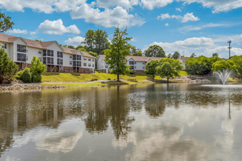 Lake With Fountains at Caveness Farms Apartments, Wake Forest, 27587 
